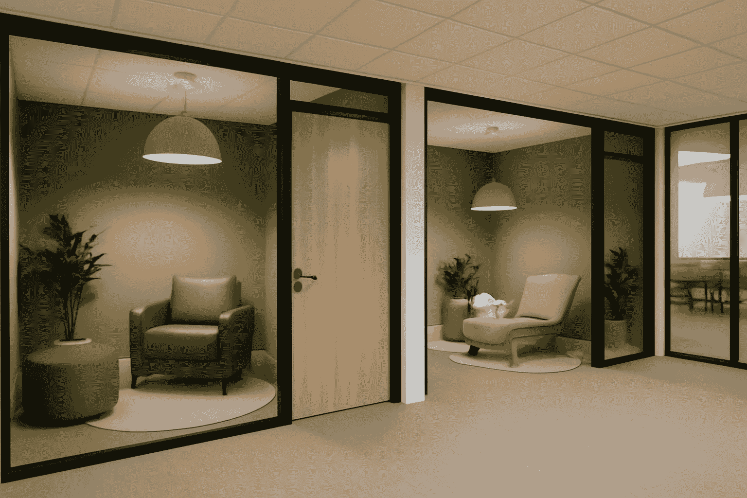 Modern wellness room design with neutral colours, calming lighting, and minimalist furniture
Circular Design