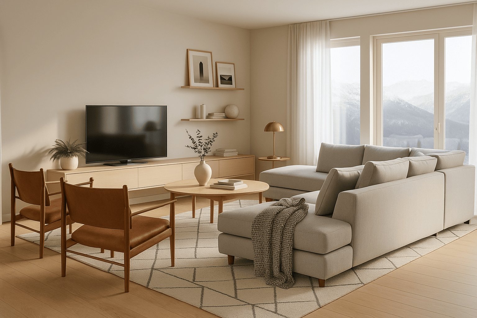 cozy, Scandinavian living room idea