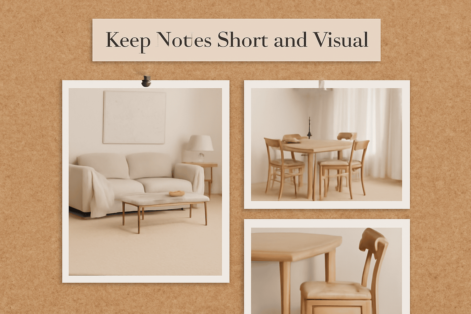 Simple minimalist moodboard with neutral shades in an Interior Design Style guide