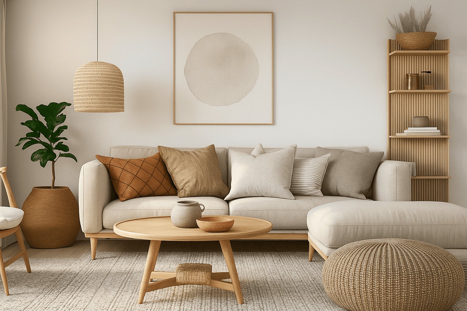 Scandinavian living room idea, minimalist design