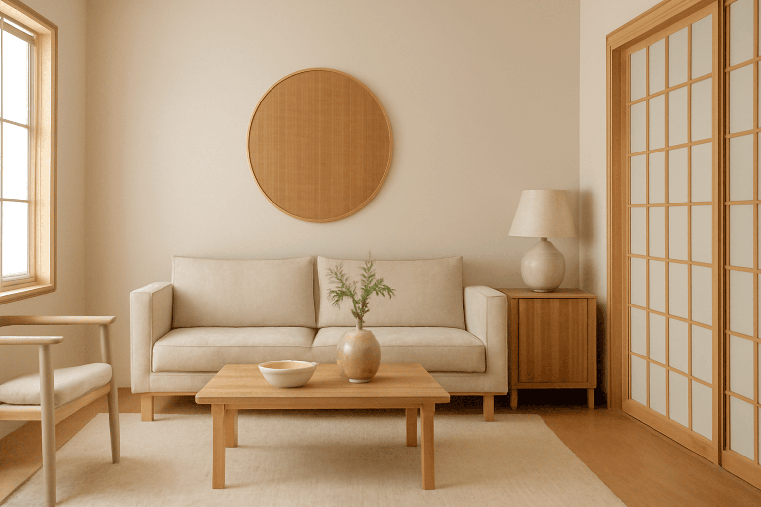 Neutral toned living room by interior designer featured in an Interior Design Style guide