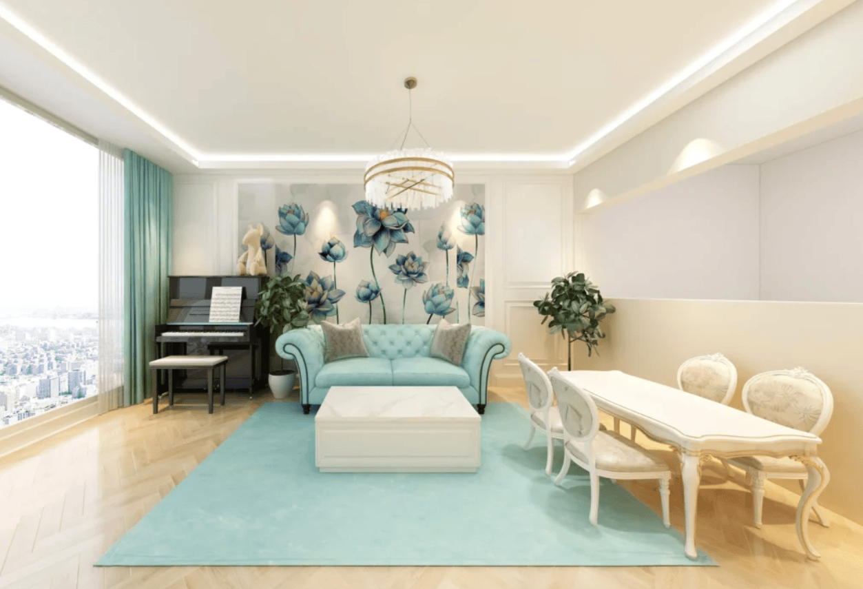 Blue tones create calm spaces using Colour Psychology to Boost Your Mood