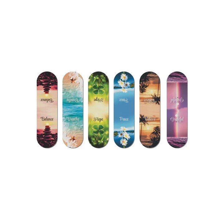 Six colourful magnetic bookmarks with inspirational words perfect for Secret Santa Gifts Under 50 AED