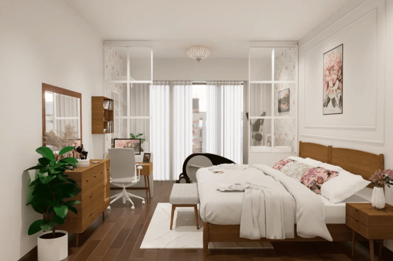 calming bedroom with neutral tones and soft accents creates a serene mood lifting space