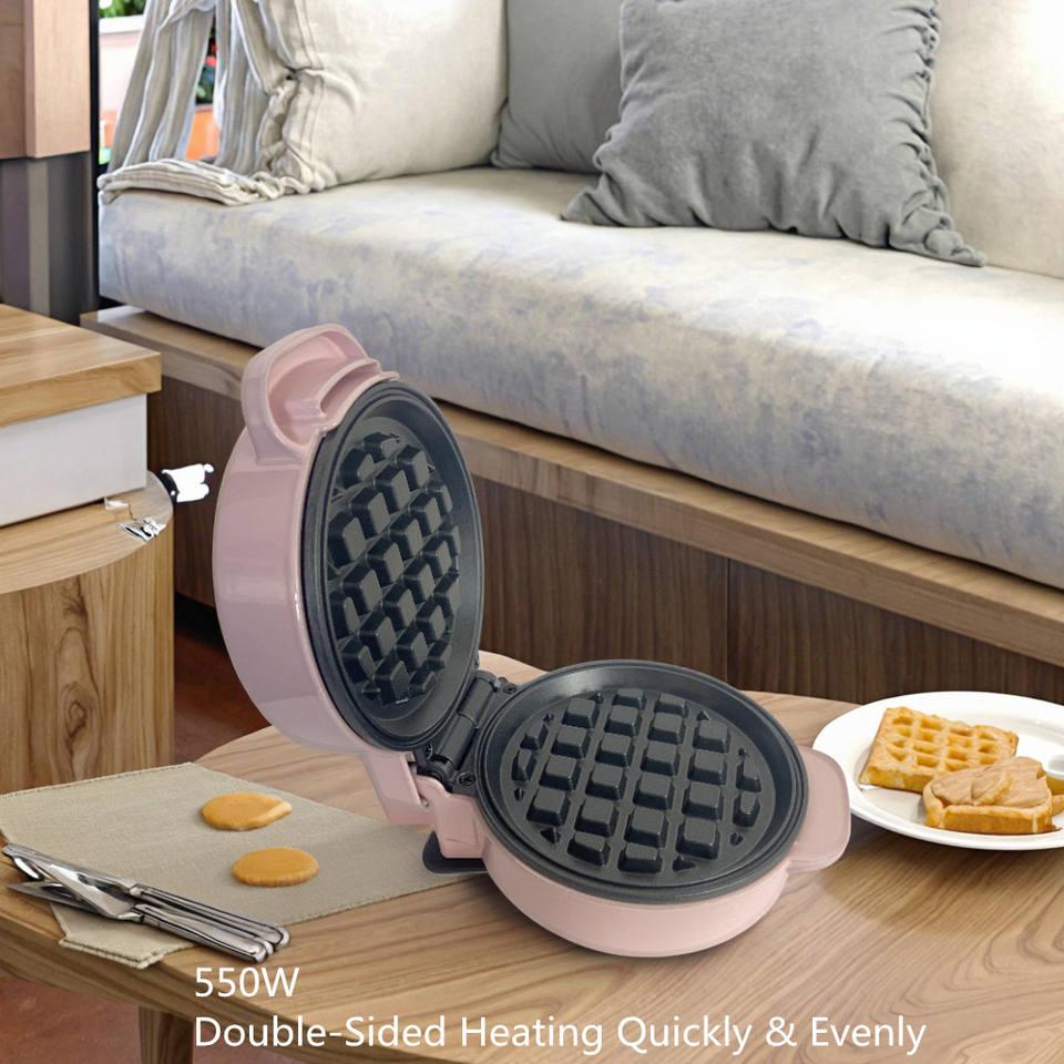 Compact pink waffle maker with dual sided plates perfect for Secret Santa Gifts Under 50 AED