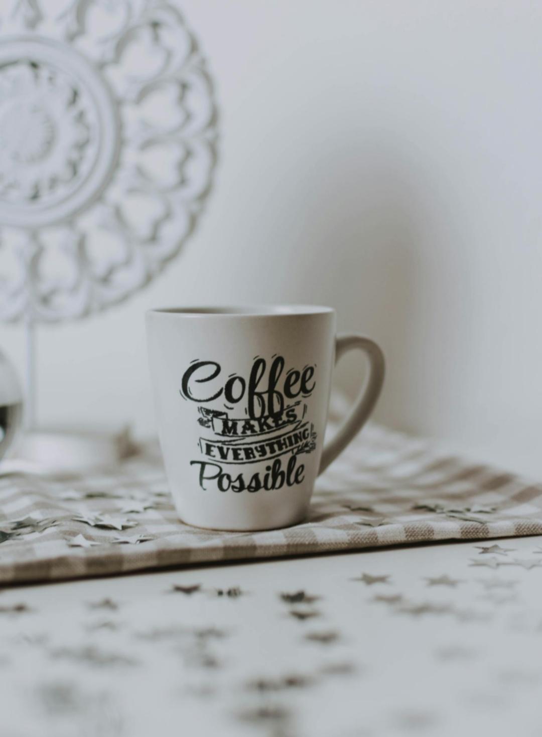 White ceramic mug with inspirational text perfect for Secret Santa Gift Under 50 AED