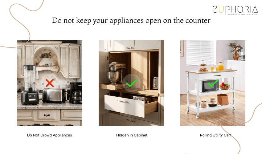 Give Appliances a Hiding Spot Does My Kitchen Look Too Crowded