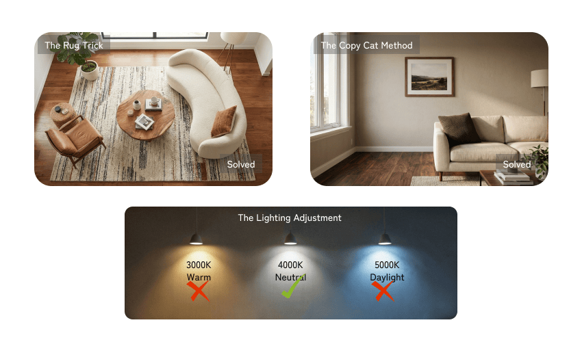 Simple Tricks for People Who Already Have Furniture What colour furniture goes with your flooring for a balanced stylish home