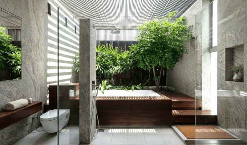 Indoor Courtyard Bathroom Design Ideas