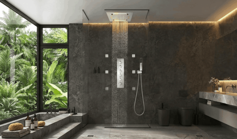 Luxury Rain Shower Bathroom Design Ideas