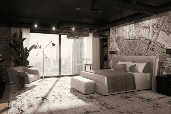 Modern Luxury with an Industrial Flare Bedroom Design Ideas