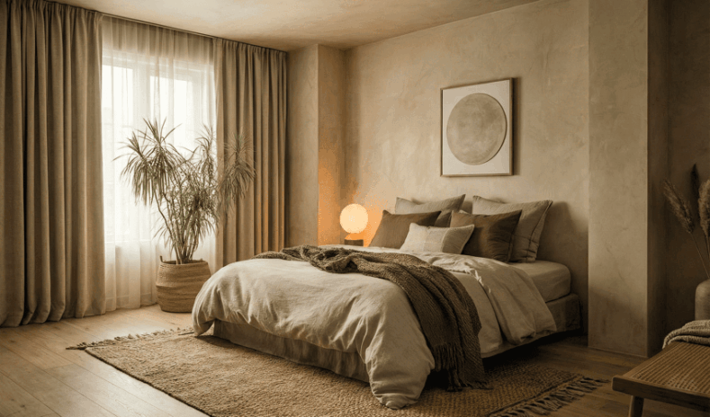 Neutral & Earthy Bedroom Design Ideas