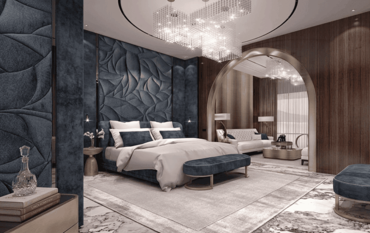 Twilight and Timber Combination Modern Bedroom Design Ideas