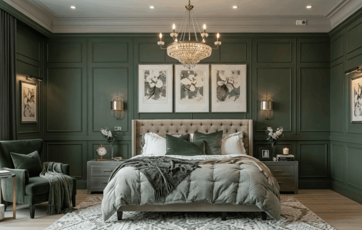 Asymmetrical Arched Mirror Bedroom Design Ideas