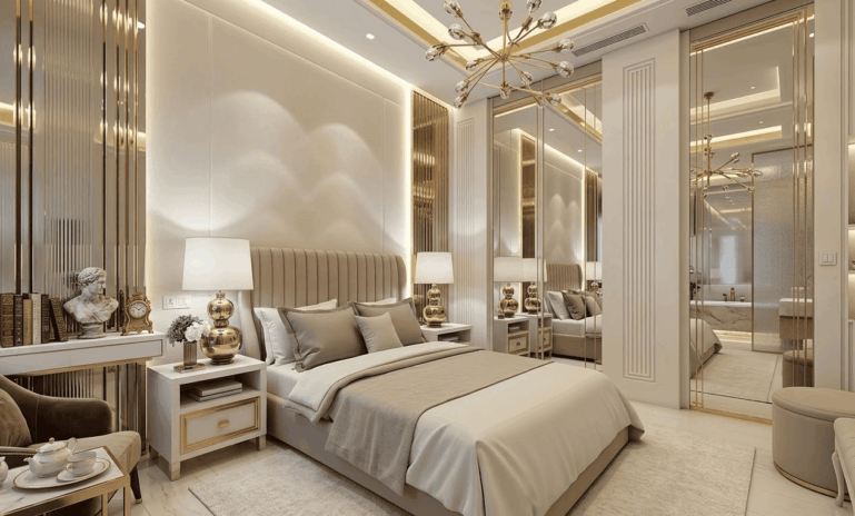 Subtle Forest Backdrop Modern Bedroom Design Ideas