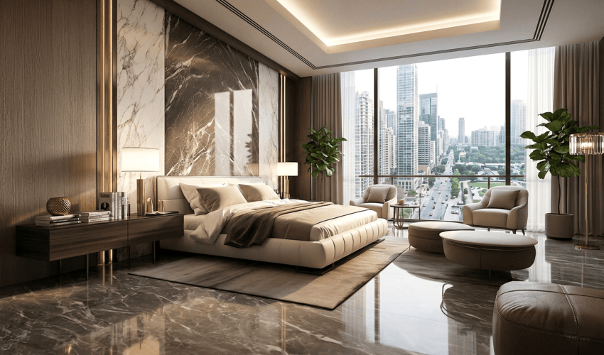 All Marble Modern Bedroom design ideas