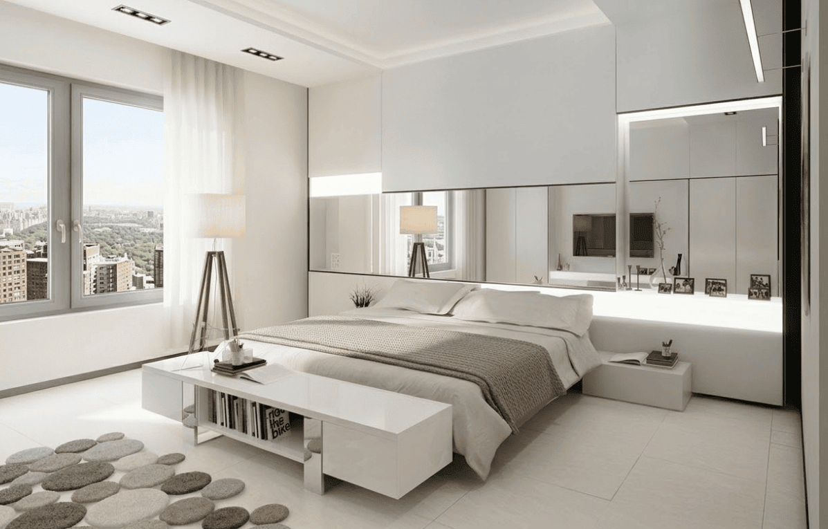 All White Minimalist Bedroom Design Idea