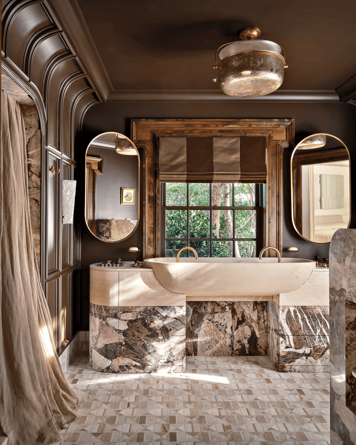 Chocolaty Finish Bathroom Design Idea