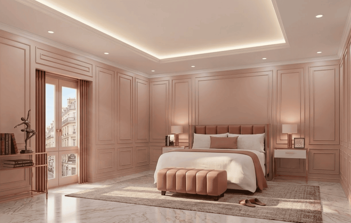 Colour Themed Minimalist Bedroom Design