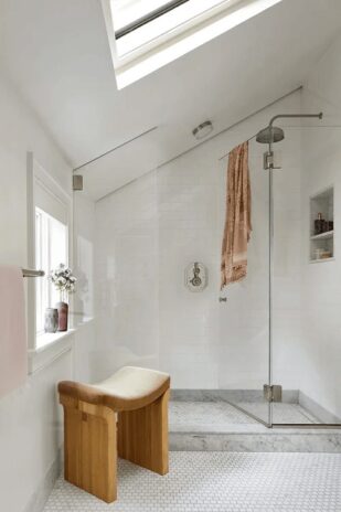 Design Around Slanted Roof Small Bathroom Design Idea