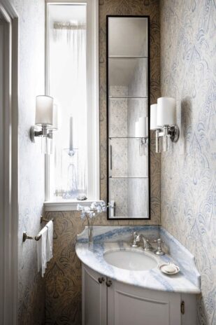 Install a Corner Vanity Small Bathroom Design Ideas