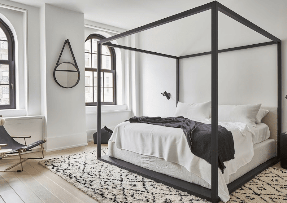 Minimalist Bed with Canopy Frame