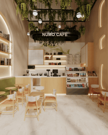 Minimalist and Clean Cafe Design Idea