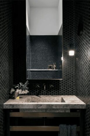 Moody and Dark Palette Small Bathroom Design