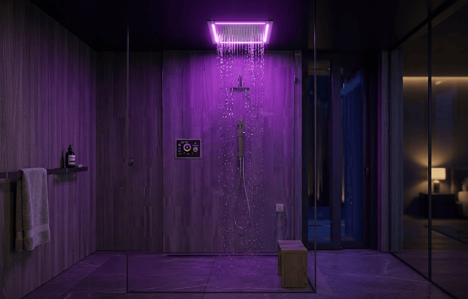 Rainfall Spa Shower Bathroom Design Ideas