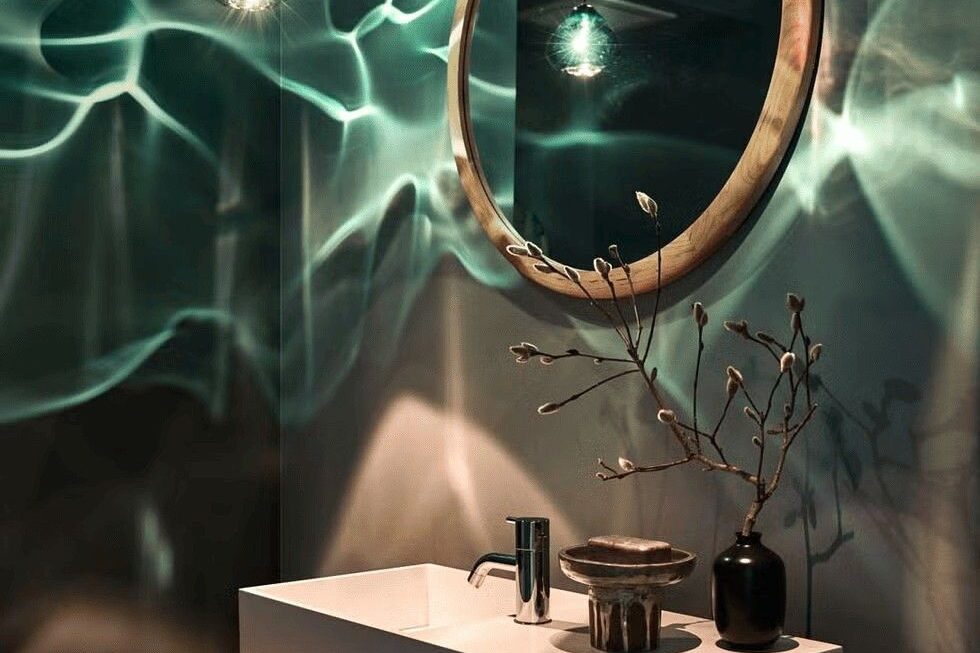 Rippling Light Reflections Small Bathroom Design Ideas