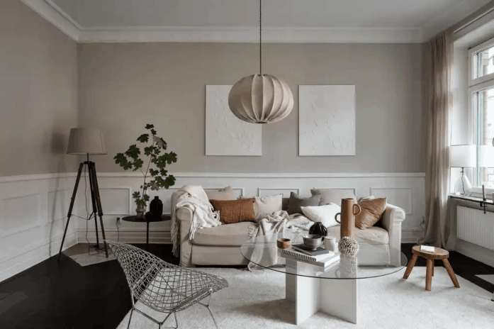 Sophisticated two tone colour Modern Small Living room ideas