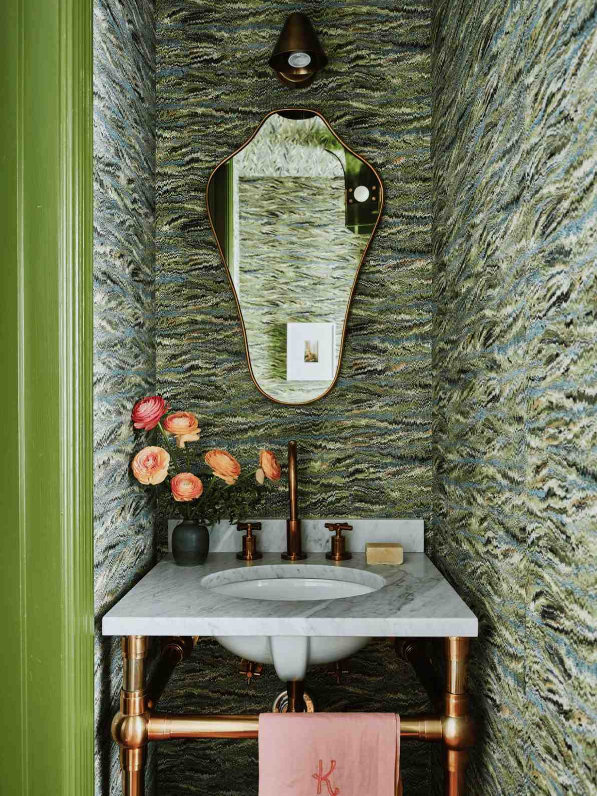 Splash of Greenery Small Bathroom Design Ideas