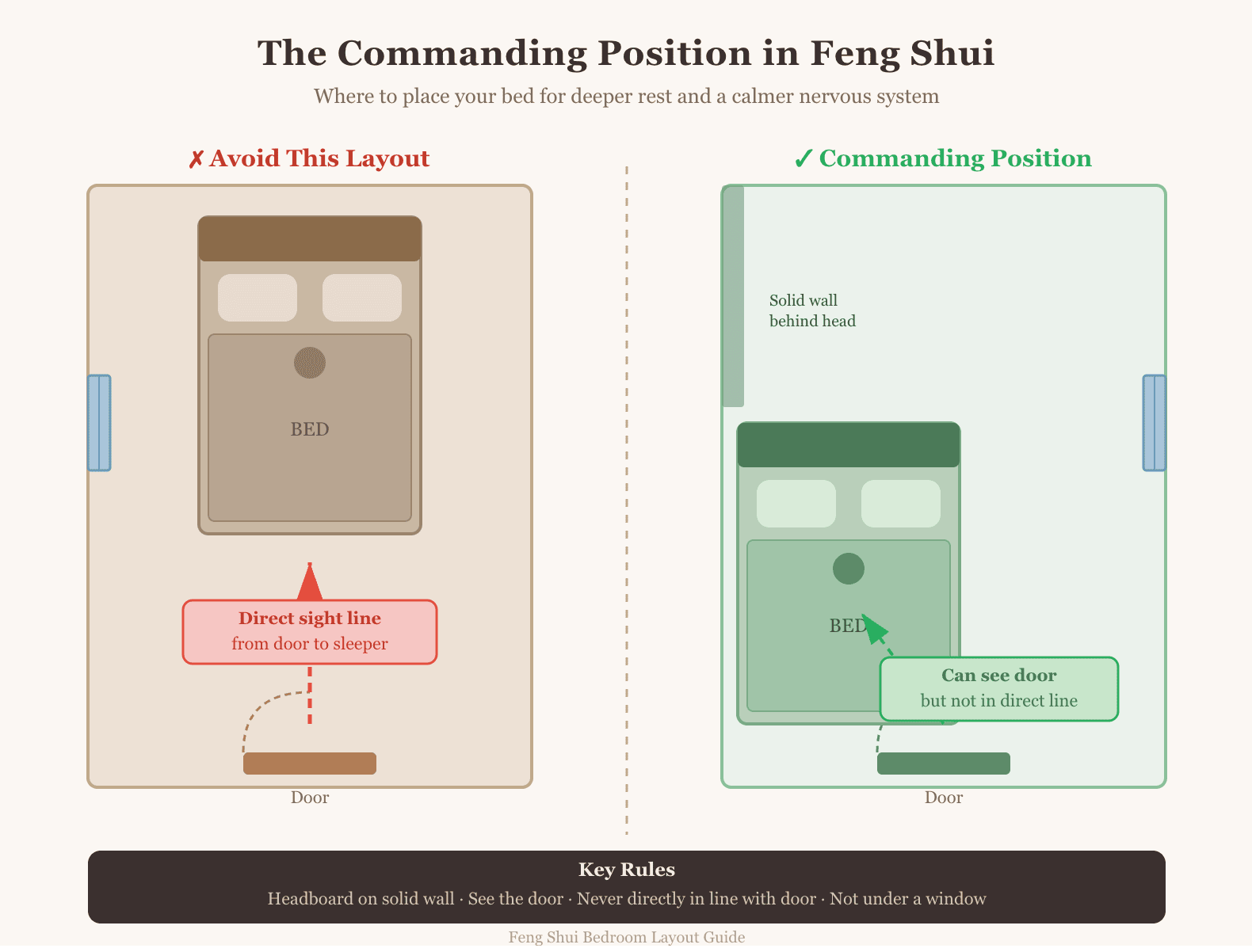 commanding position feng shui bedroom layout