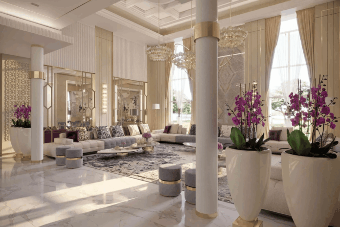 Arabic Majlis Design with Double Height Ceiling