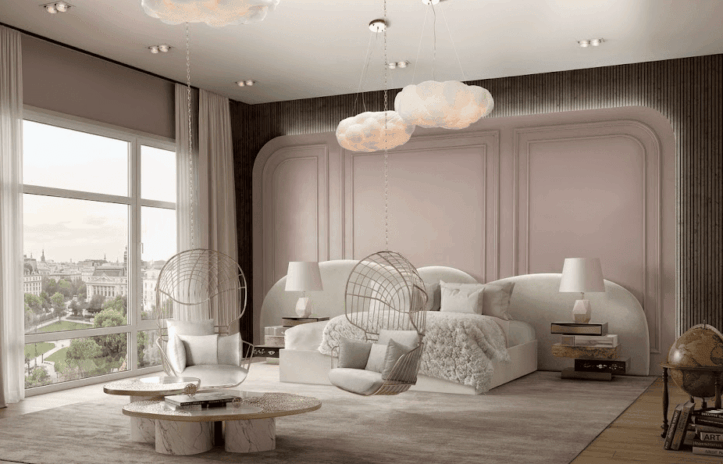 Cloud & Brass Elegant Bedroom Design