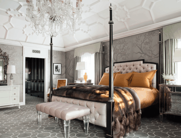 Elegant Bedroom Design with Grey Art