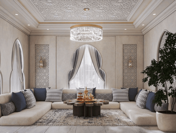 Simple and Calm Arabic Majlis Design