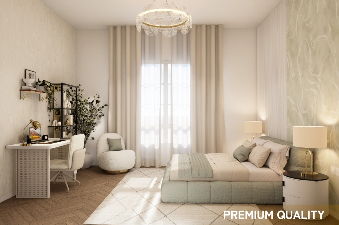 Premium quality bedroom interior design by Euphoria interior design company