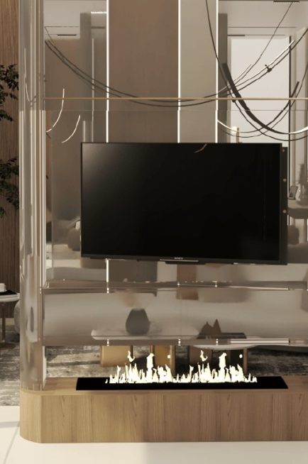 TV room villa interior design company in Dubai